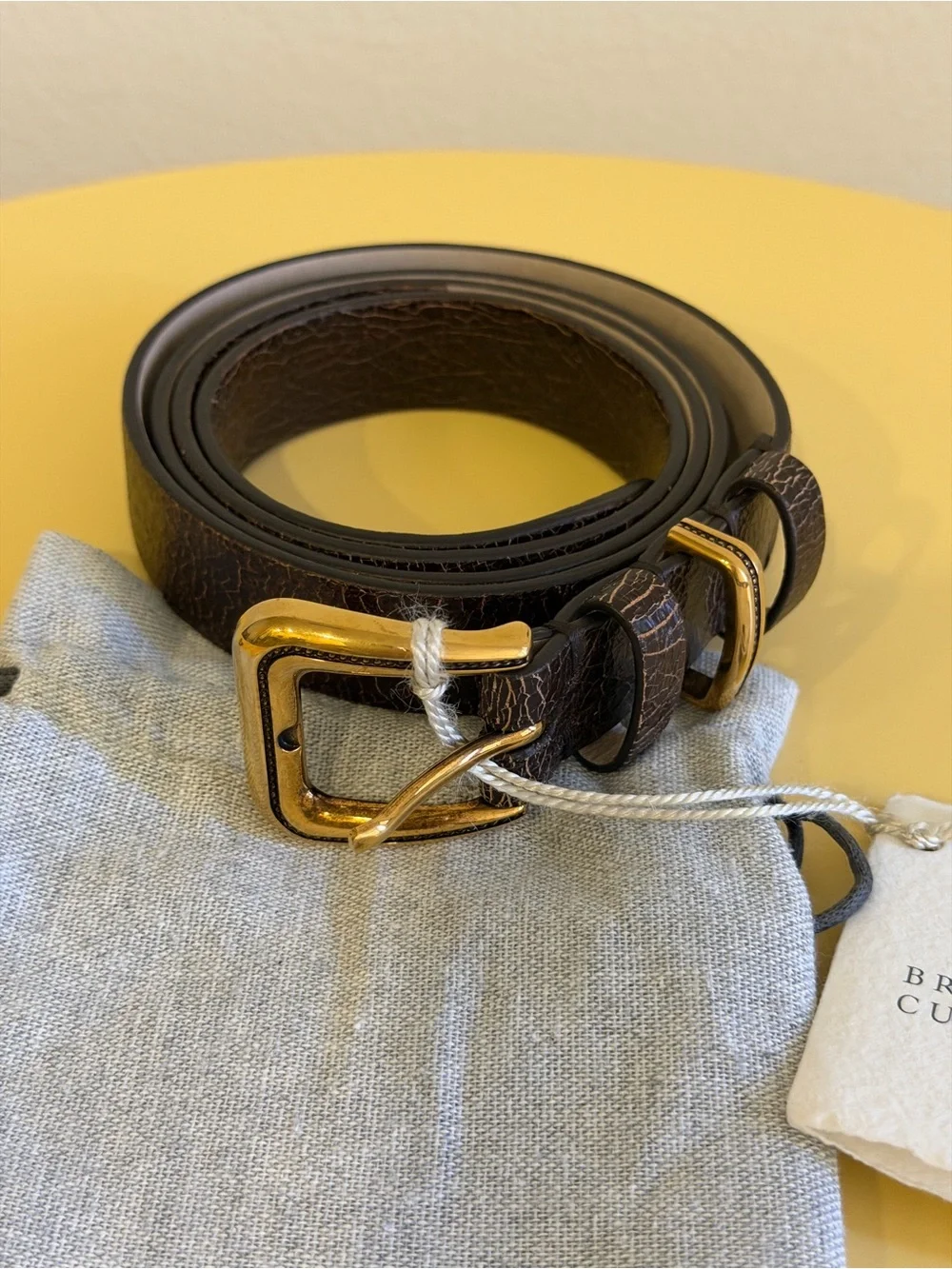 BRUNELLO CUCINELLI WOMENS LEATHER BELT